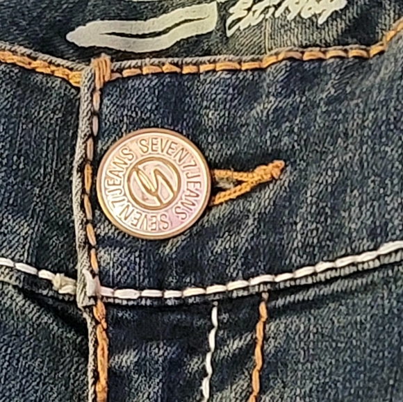 Plus Size 32 Seven7 Women's Distressed Bootcut Denim Jeans - Picture 4 of 16